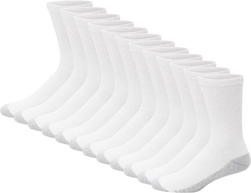 Hanes Men's Double Tough Socks - Moisture-Wicking Crew & Ankle Socks | Black & White Multi-Pack