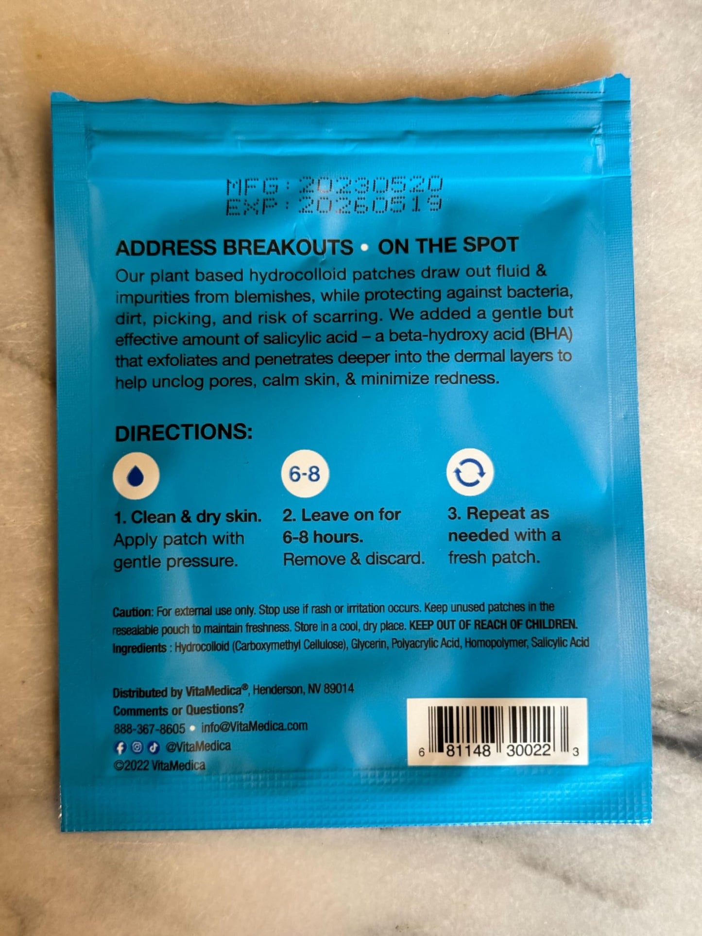 VitaMedica Clear Skin Spot Dots | Natural Blemish Spot Treatment Hydrocolloid Patches | 2-Pack