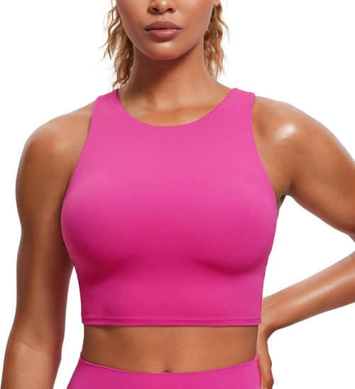 CRZ YOGA Women's Padded Sports Bra - Comfortable Fit for Active Lifestyle | Multiple Sizes Available