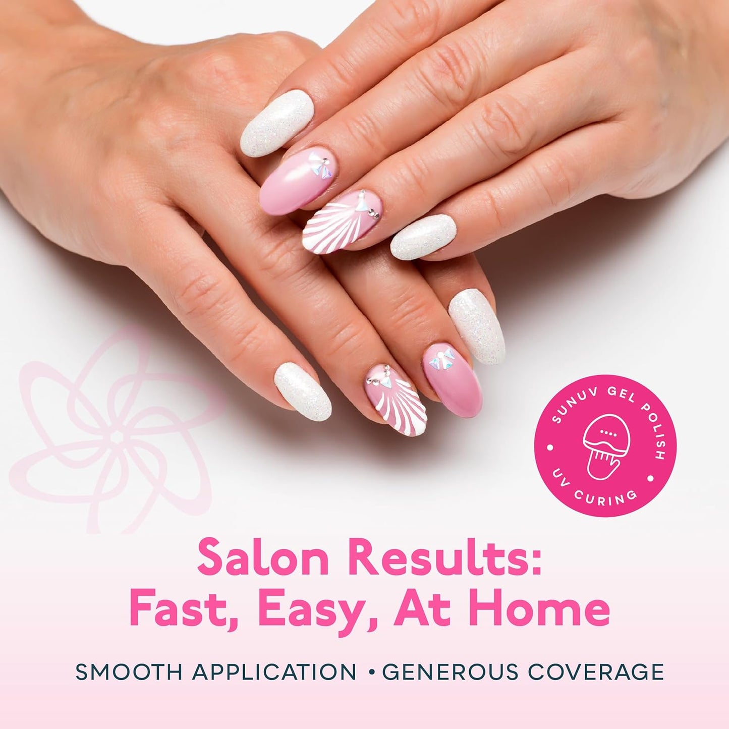 SUNUV Gel Nail Polish Kit - 16 Vibrant Colors with Base & Top Coat | Perfect for DIY Manicure at Home