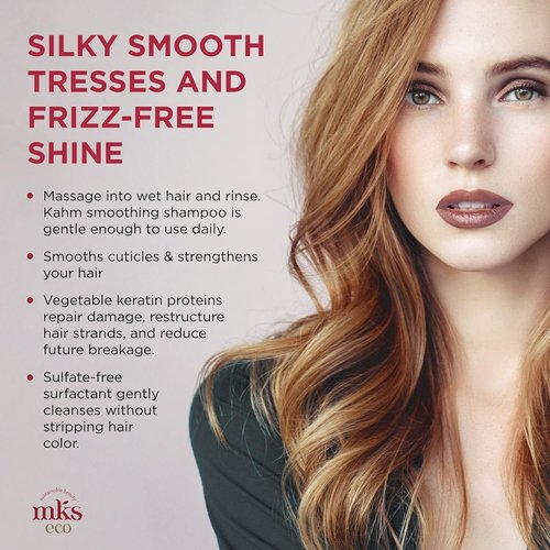 MKS Eco Kahm Smoothing Shampoo - Cleanse & Repair Hair with Moroccan Argan Oil - Vegan & Cruelty-Free