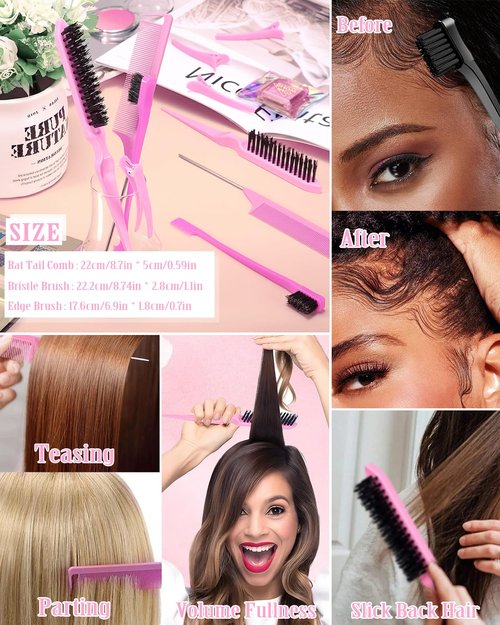 Hair Wax Stick & Slick Back Hair Brush – Frizz Control for Women & Kids, Non-Greasy & No Residue – Smooths Flyaways, Creates Sleek Ponytails & Buns – Styling Accessories & Teen Girl Gifts Trendy Stuff