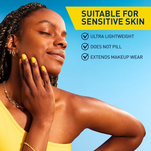 CeraVe Invisible Mineral Sunscreen SPF 50 - Sensitive Skin Face Protection with Zinc Oxide & Ceramides | Travel Size 1.62 oz