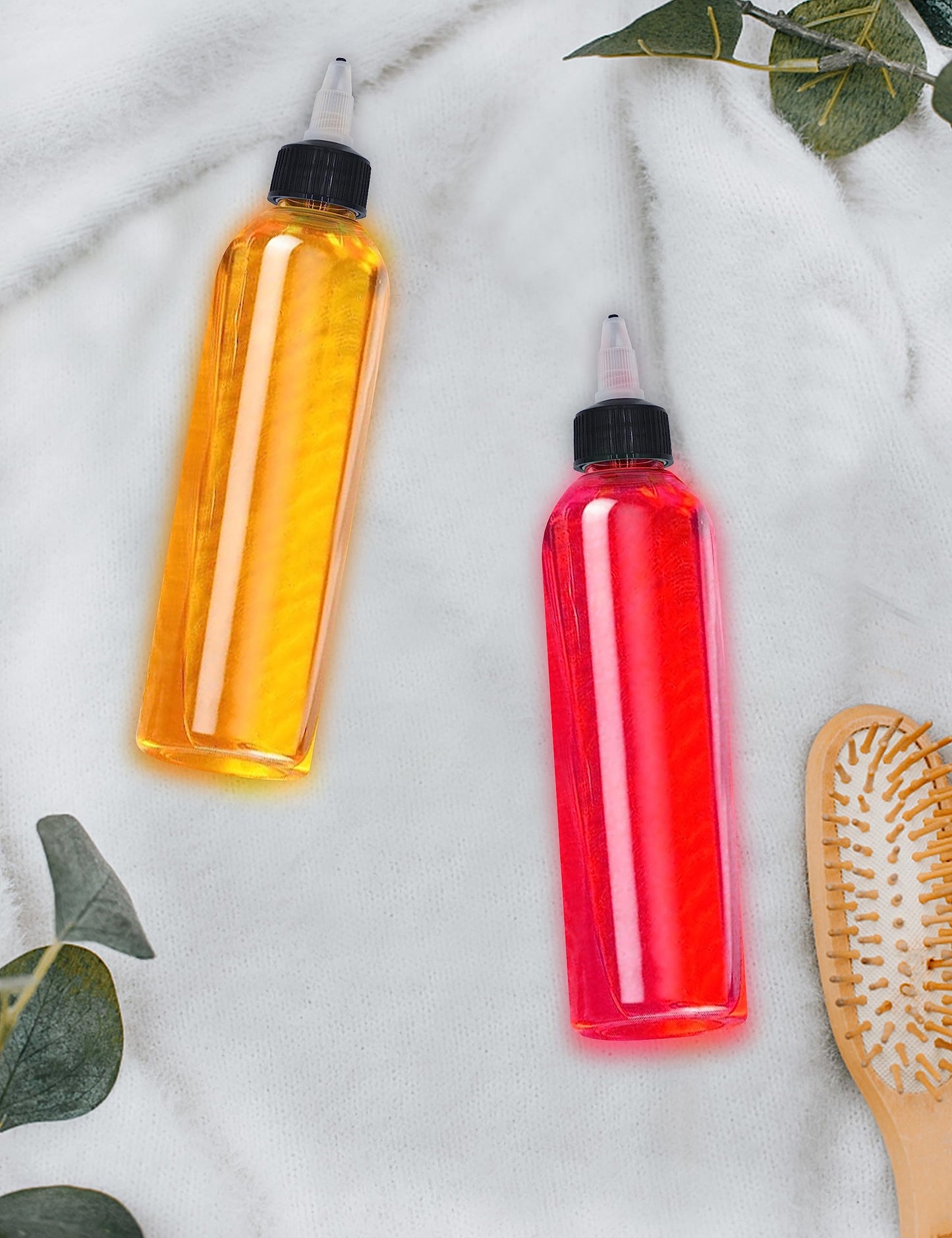 EOSAU 12 Pcs 8oz Plastic Squeeze Bottles with Twist Top Cap, 250ml Clear Dispensing Bottles, Empty Squirt Bottle for Liquids, Sauces, Arts, Crafts, Travel