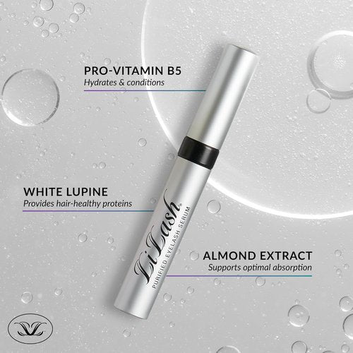 LiLash Eyelash Serum - Purified Formula for Longer, Fuller Lashes | Safe for Contacts & Sensitive Eyes - Vegan (2mL, 90-Day Supply)