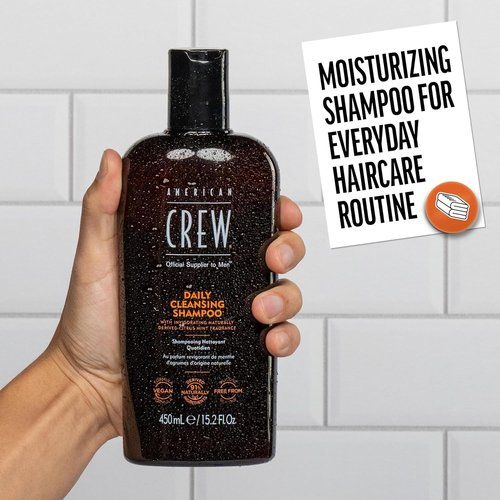 American Crew Shampoo - Daily Cleanser for Men | Naturally Derived Vegan Formula, Citrus Mint, 8.45 Fl Oz