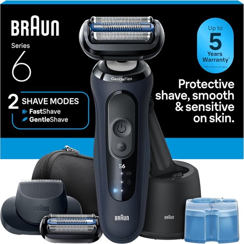 Braun Electric Razor for Men Series 6 - Precision Trimmer & Extra Shaver Head | Travel Case Included