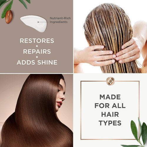 Argan Magic Restorative Hair Mask - Protein-Rich Hydrating Treatment for Damaged Hair | Paraben-Free, 12 oz