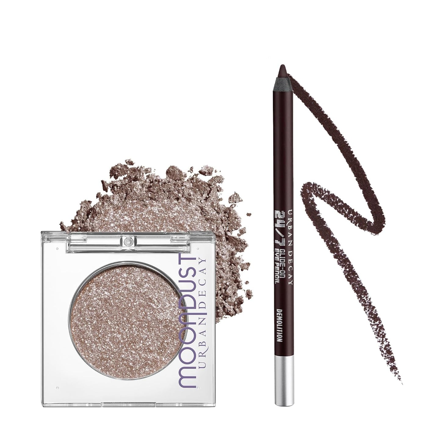 Urban Decay Moondust Space Cowboy Makeup Set | 24/7 Glitter Eyeshadow & Matte Brown Eyeliner Bundle