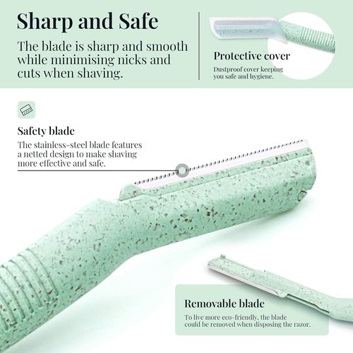 Ennva Eyebrow Razor for Women - Dermaplane Facial Hair Removal Tool | 12 Disposable Blades Included