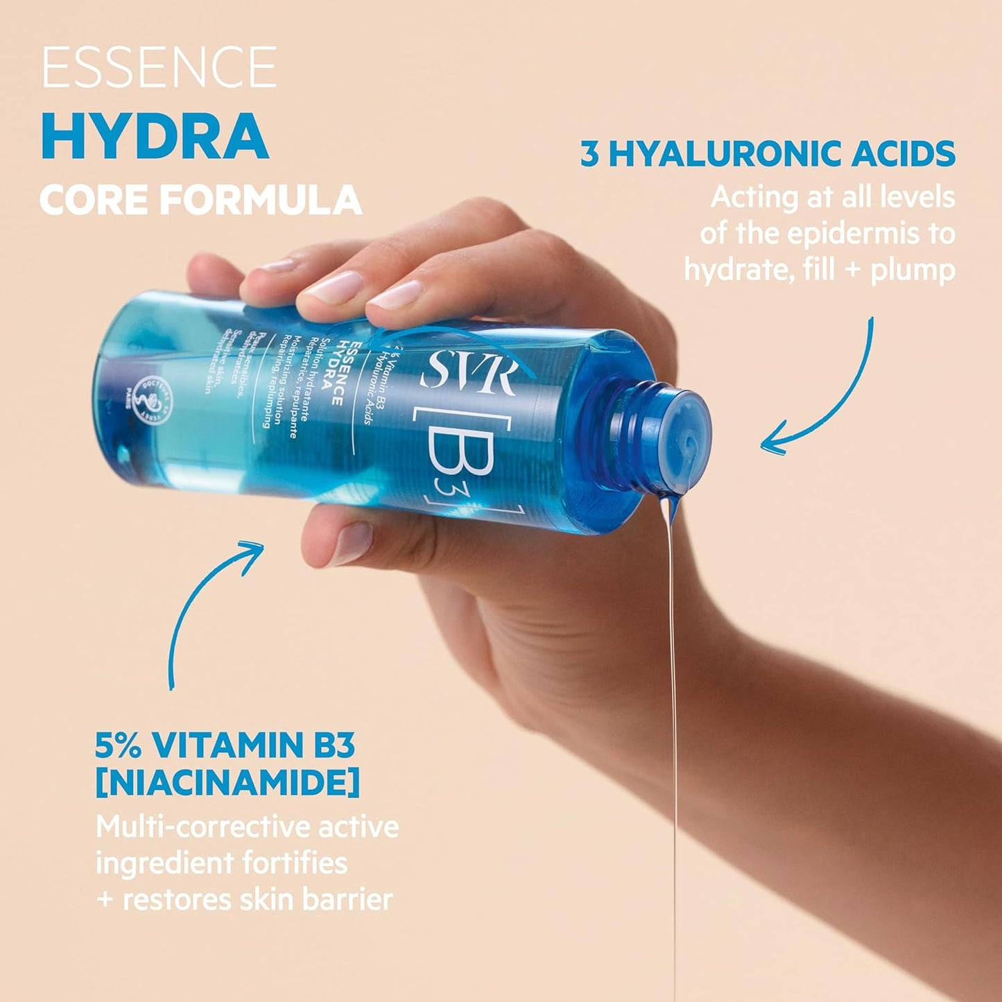 SVR Hydra Face Essence - 24-Hour Hydration & Soothing Formula with 2% Niacinamide | 5 fl. oz.