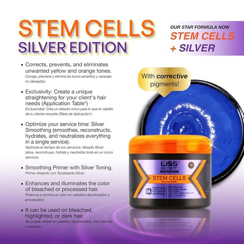 Liss Expert Stem Cells Hair Treatment - Silver Edition for Blondes & Gray Hair | 8.45 oz Each