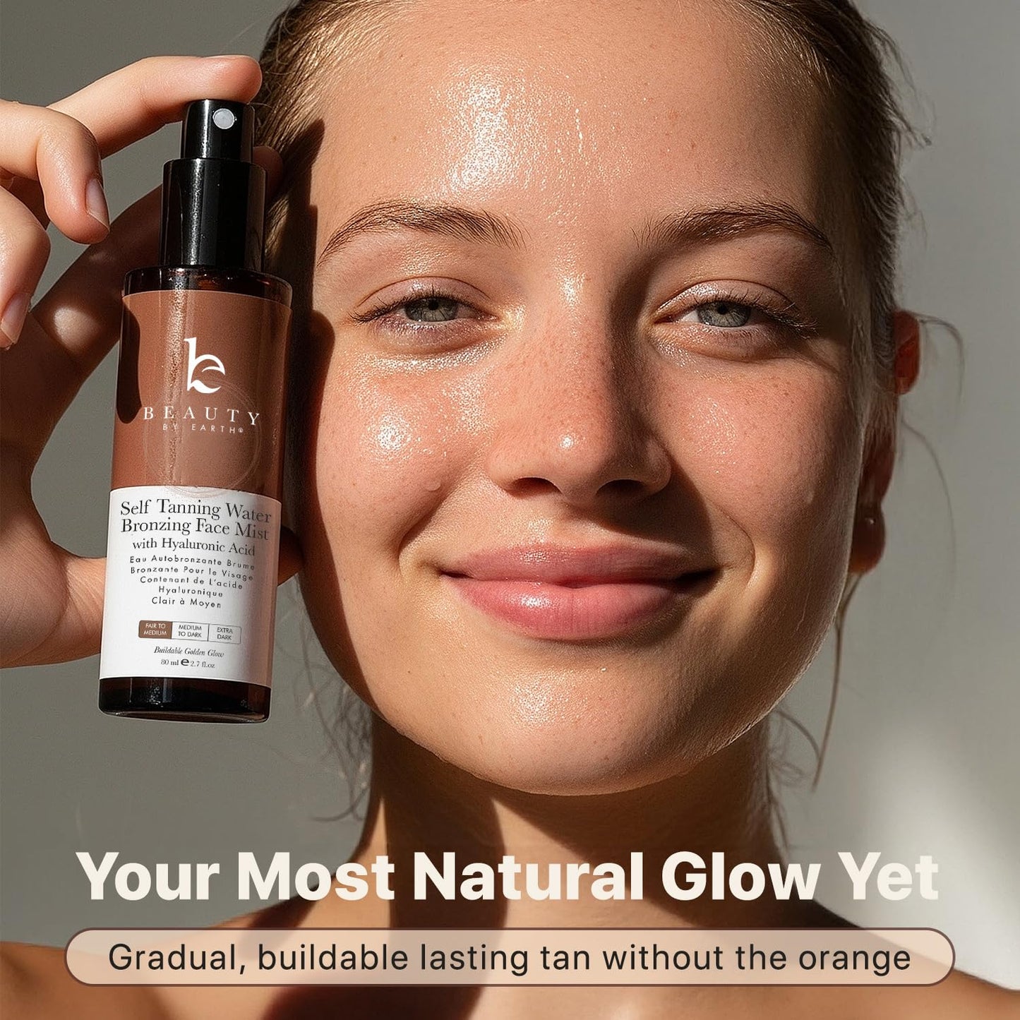 Skiennix Bronzing Face Tanner Spray - Sunless Tanning Water with Natural Ingredients | USA Made