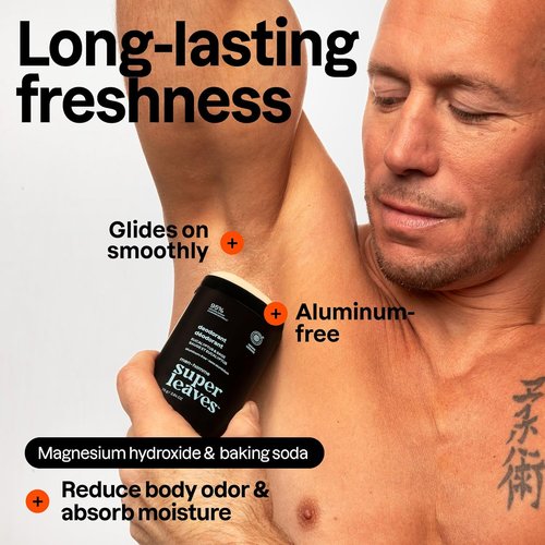ATTITUDE Aluminum-Free Deodorant for Men, 95% Natural Origin Ingredients, EWG Verified, Plant Based Odor Control, With Baking Soda, 2.64 Oz