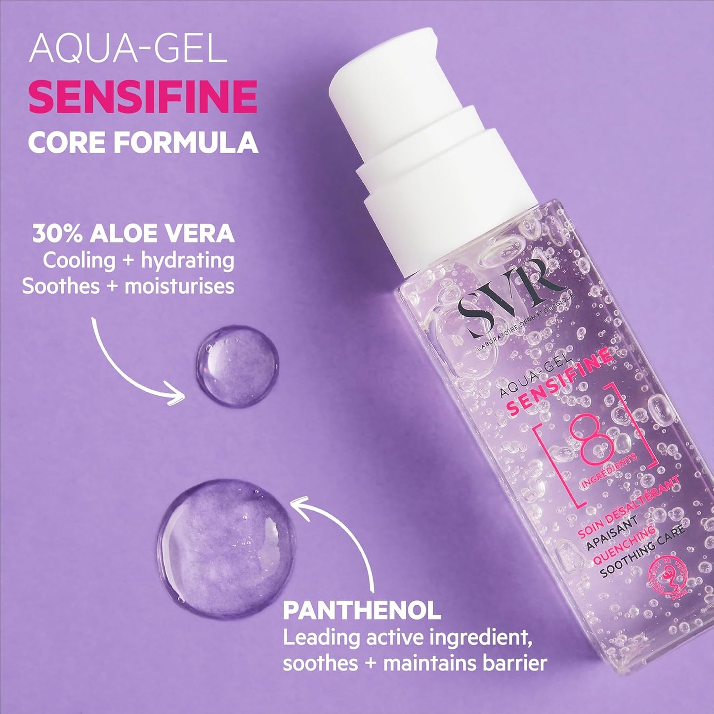 SVR Sensifine Aqua Gel Face Moisturizer - Fragrance-Free Formula with Glycerin & Aloe Vera | 1.3 Fl. Oz.