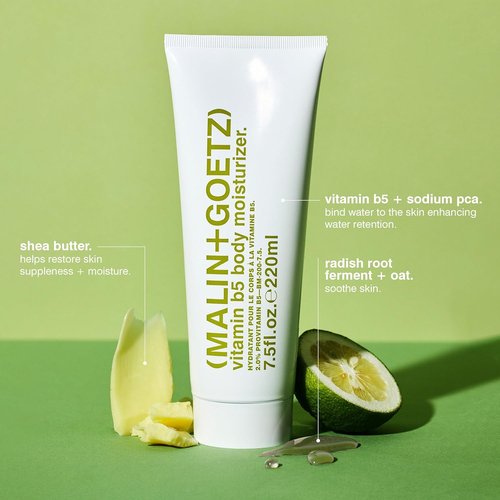 MALIN+GOETZ Vitamin B5 Body Moisturizer - Hydrating Bergamot-Scented Cream with Shea Butter & Oat | Non-Greasy for All Skin Types