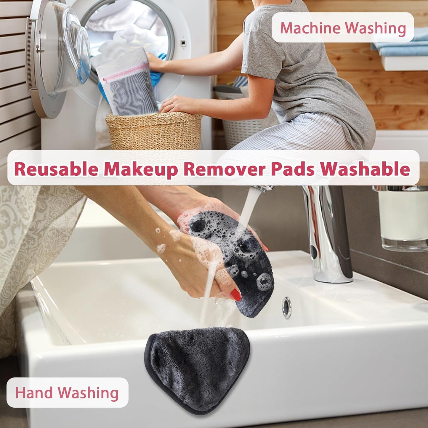 Skiennix Makeup Remover Cloths - Reusable Microfiber Face Towels | 6" x 6" | 12 Pack in Grey