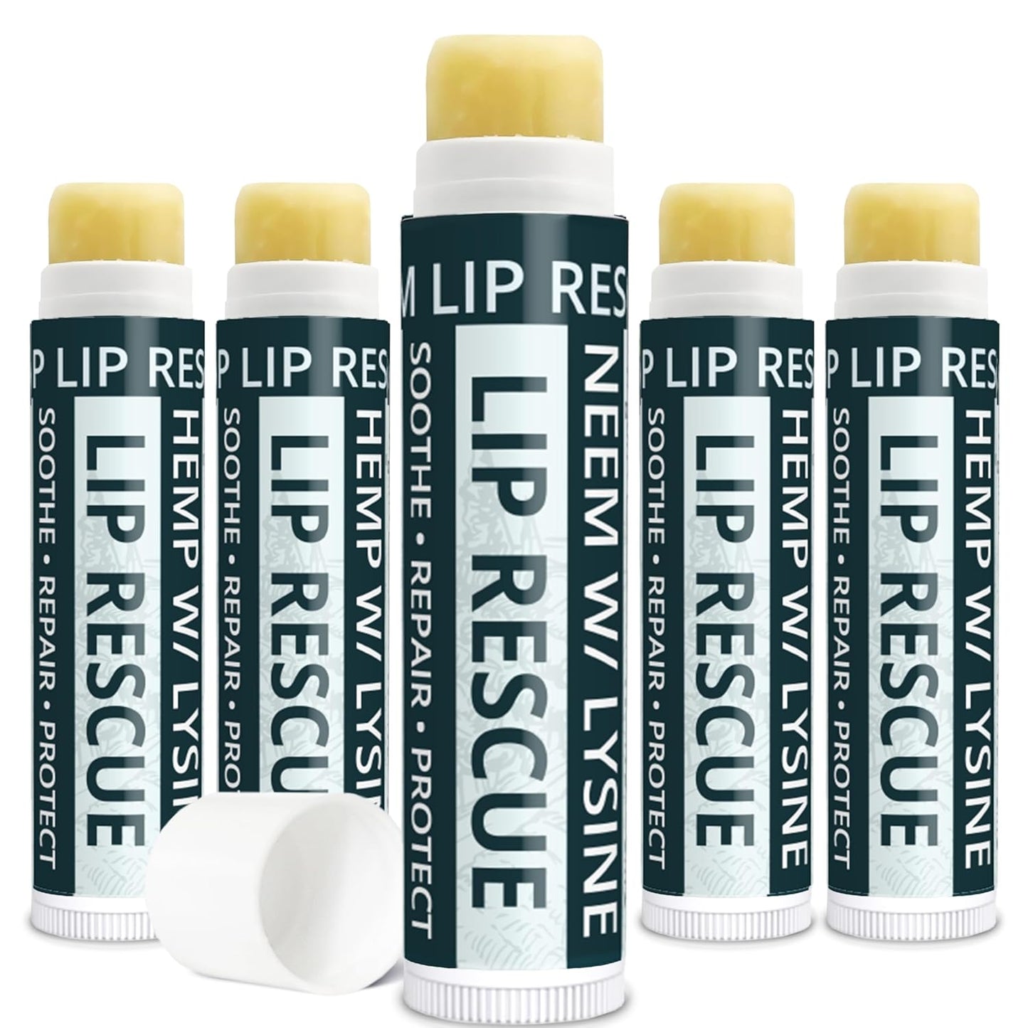 Skiennix Hemp Lip Balm - Intense Moisture & Softness with L-Lysine & Seed Oil | 5 Tubes
