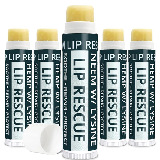 Skiennix Hemp Lip Balm - Intense Moisture & Softness with L-Lysine & Seed Oil | 5 Tubes