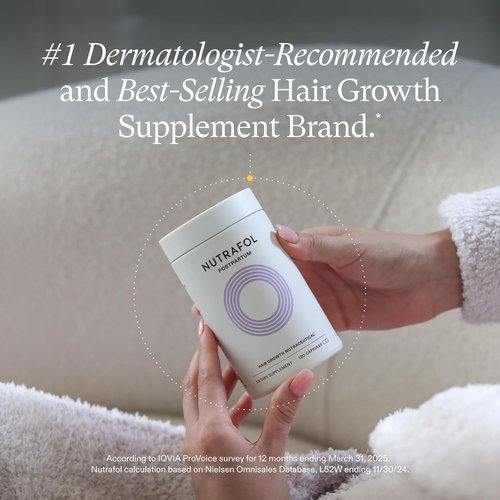Nutrafol Postpartum Hair Growth Supplements - Clinically Tested for Thicker Hair & Less Shedding | 1 Month Supply