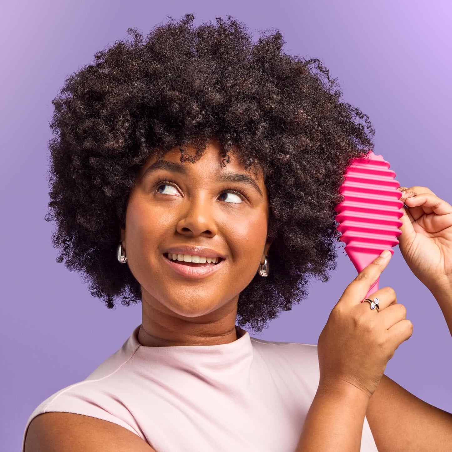 Wet Brush Curl Shaper Detangler Brush - Pink | Frizz-Free Curl Defining for All Hair Types