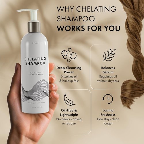 Regine Switzerland Chelating Shampoo - Deep Cleansing for Oily Hair & Scalp | Removes Hard Water Buildup - 12 Fl Oz