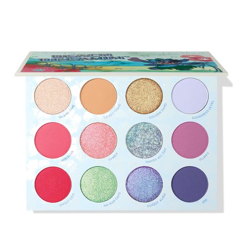 ColourPop Beach Dreamin’ Eyeshadow Palette - Limited Edition 12 Shades of Matte, Metallic & Glitter | High-Pigment Eye Makeup (0.48 oz)