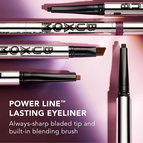 BUXOM Power Line Eyeliner - Creamy Waterproof Retractable Liner with Bladed Tip & Built-In Brush