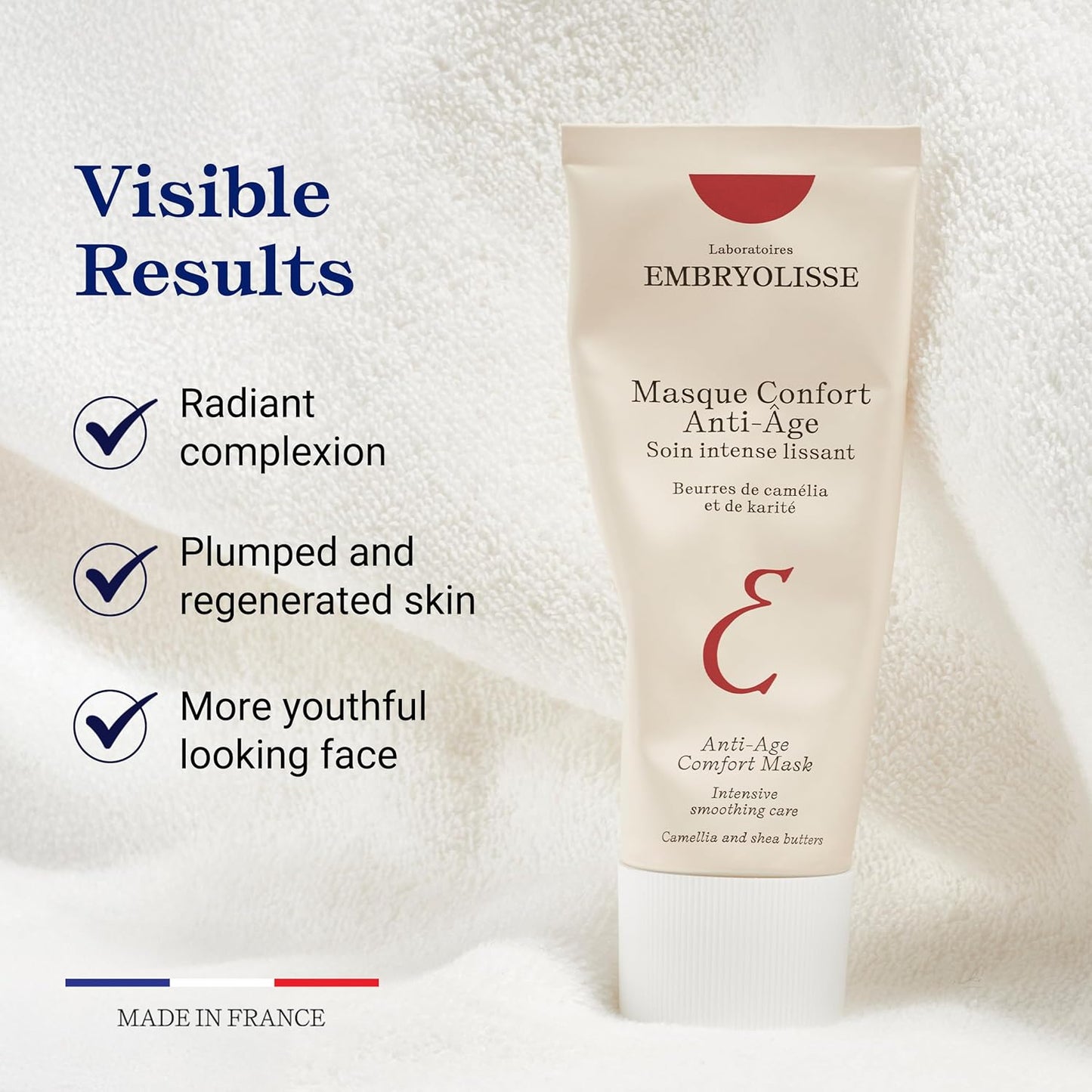 Embryolisse Anti-Age Comfort Mask - Hyaluronic Acid & Vitamin E Night Cream, 2.03 Fl Oz | Paraben Free