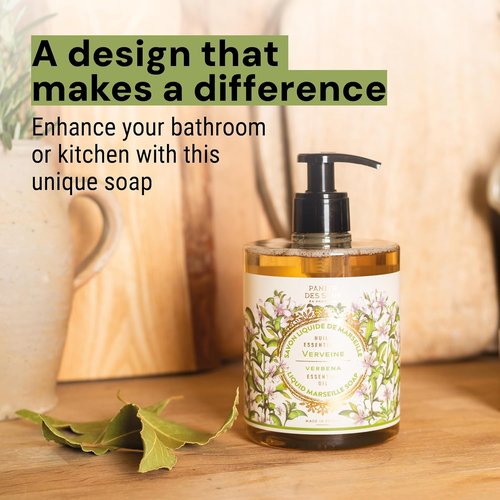 Panier des Sens - Fresh Verbena Hand Soap - Moisturizing Olive Oil Formula - 16.9 Fl Oz Refillable Bottle