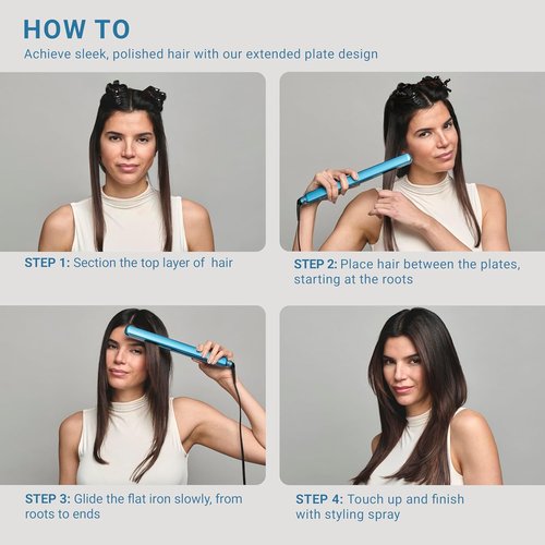 Nano Titanium Ultra-Thin Hair Straightener, Professional Flat Iron, 5-Inch Extended Plates for Faster Straightening, for All Hair Types