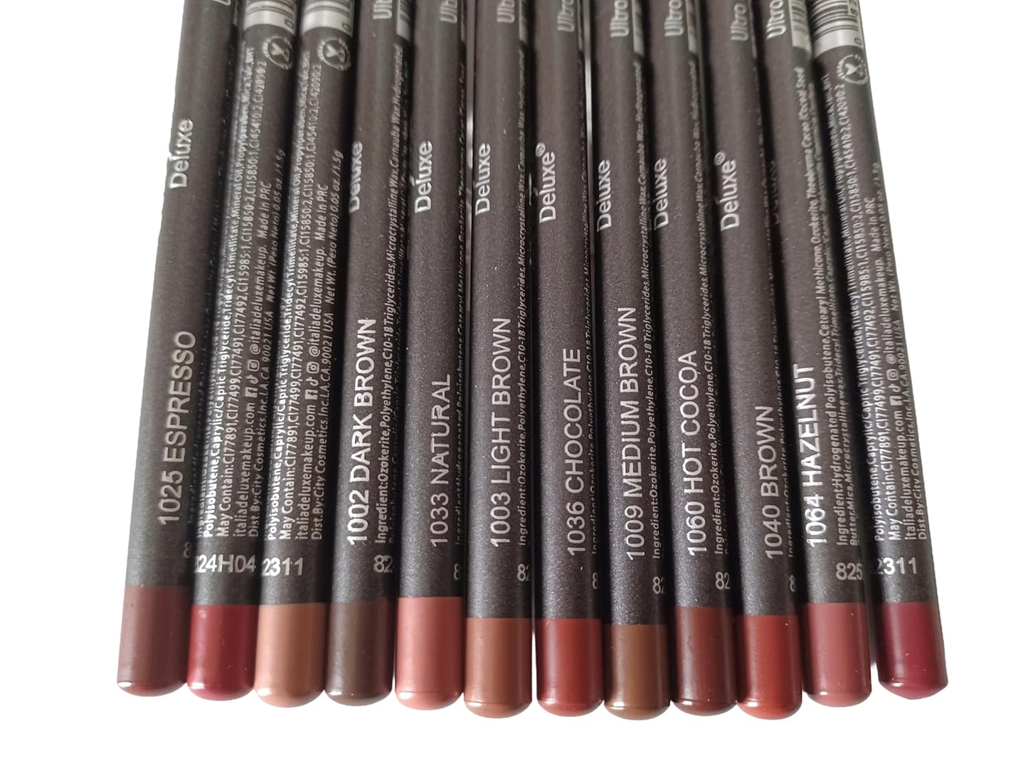 Skiennix 12pc Ultra-Fine Lip & Eye Liner Set - Rich Brown Shades for Precision Application
