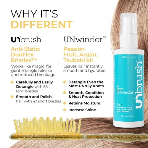 FHI Heat UNbrush & UNwinder Spray - Detangling & Smoothing Formula for Effortless Styling