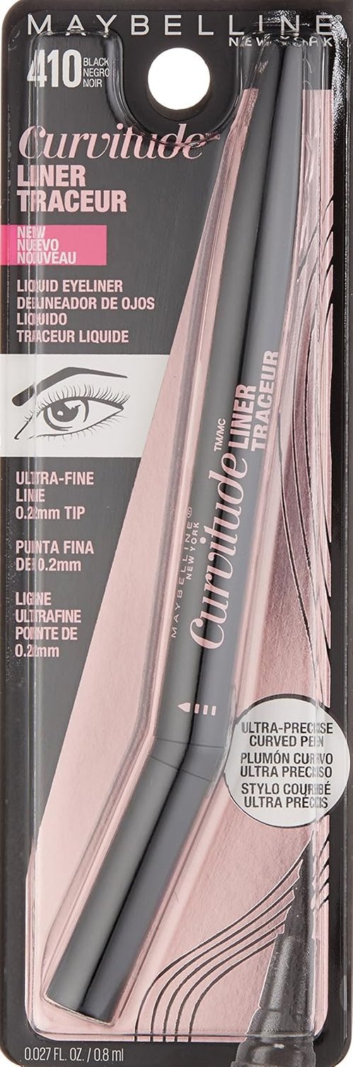 Maybelline Curvitude Liner - Black Eyeliner for Precise Application | 0.027 oz