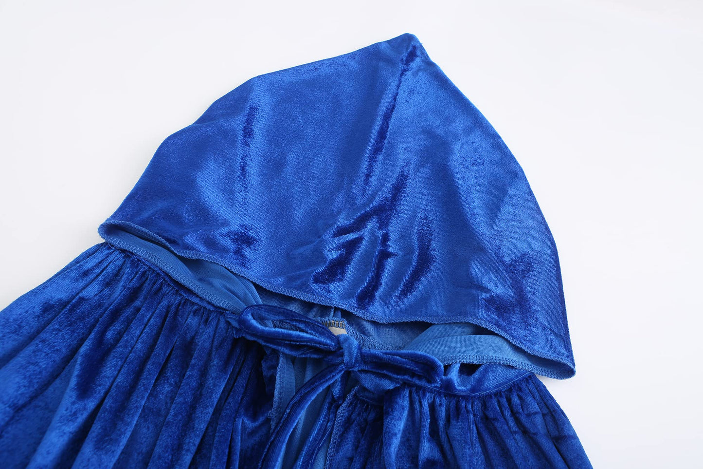 COUNS Unisex Halloween Hooded Cape Cosplay Full Length Velvet Cloak Halloween Fancy Cape Costumes (Blue, Large) (0399)