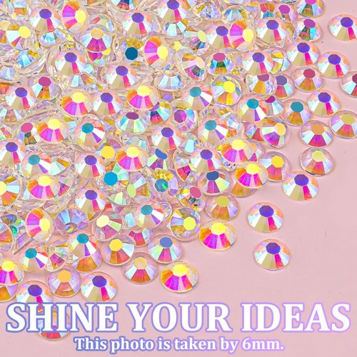 16000Pcs Resin Jelly Rhinestones for Crafting, Transparent AB Flatback Gems, Bedazzling Crystal with 3Pcs 10ml B7000 Jewelry Glue for DIY Crafts Clothing Tumblers Shoes Fabric Nail Art