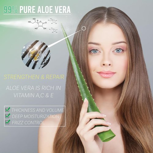 Green Leaf Naturals Aloe Vera Spray - 99% Cold-Pressed Juice with Vitamins C, E & A | 8oz Moisturizer for Hair, Skin & Sunburn Relief