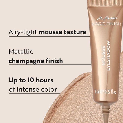 M. Asam MAGIC FINISH Mousse Eyeshadow - Champagne Color, 10-Hour Hold, Hydrating Formula | 0.27 Fl Oz