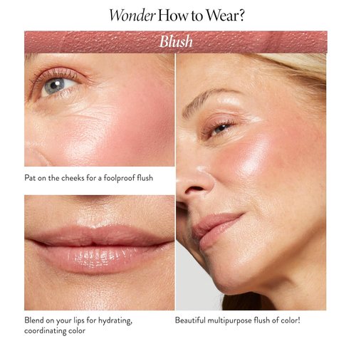 Laura Geller New York Wonder Balm Cream Blush - Hydrating, Weightless Color & Glow for Mature Skin - Vegan Squalane, 03 Rosy Refresh