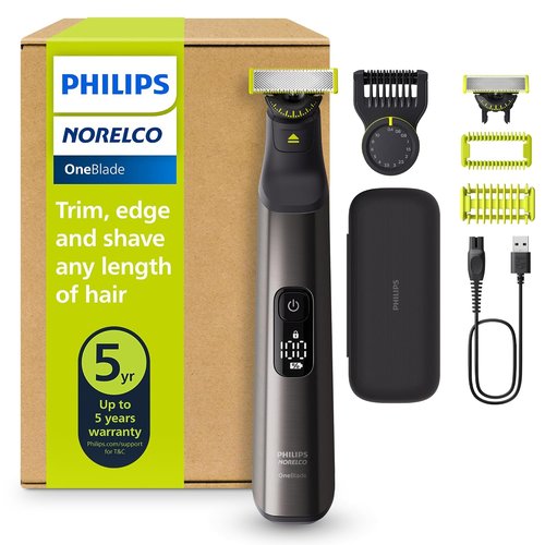 Philips Norelco OneBlade 360 Pro - Hybrid Electric Beard Trimmer & Body Groomer | 360 Blade Technology, Model QP6552/90