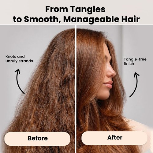 Herstyler Vented Hair Brush - Fast Detangling & Blow Drying - Curved Paddle for Thick, Curly, Wavy Hair - Peach