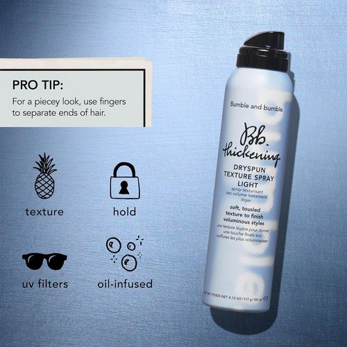 Bumble and bumble. Thickening Dryspun Texture Spray Light | Dry Texture Spray | Adds Airy Dimension and Light Hold | For Medium to Thick Straight to Curly Hair Types