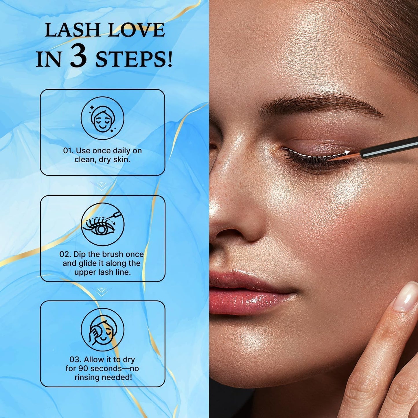 VieBeauti Eyelash Growth Serum 5mL - Advanced Vegan Formula for Longer, Fuller Lashes | Gentle for Sensitive Eyes