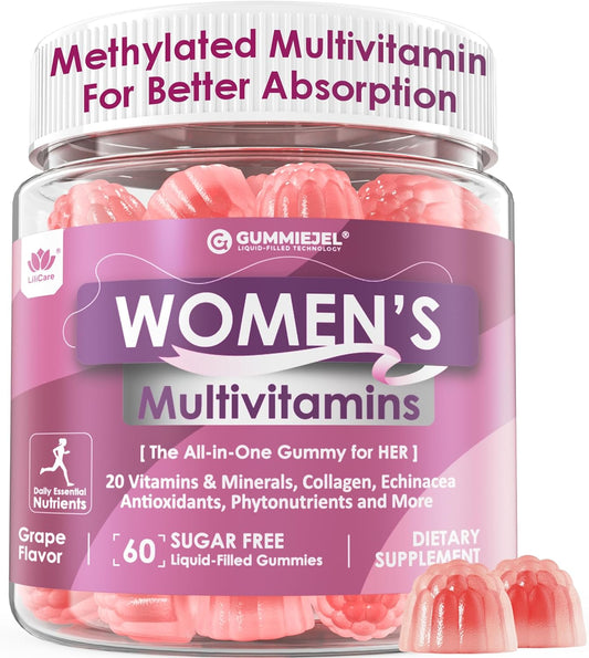 Skiennix Women's Multivitamin Gummies - Methylated Formula with Biotin, Iron & Antioxidants | 60 Count