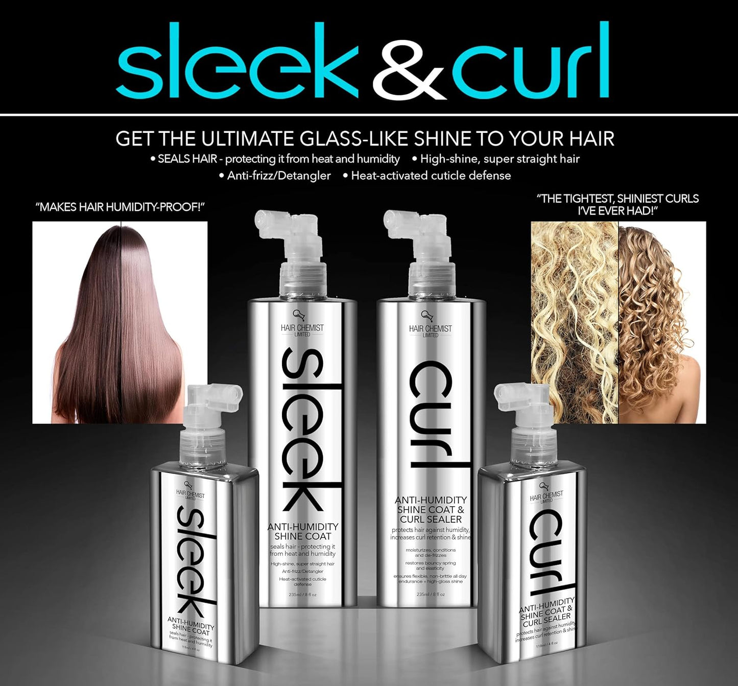 Hair Chemist SLEEK Anti-Humidity Conditioner - Defrizzing Formula for Dry, Frizzy Hair | 8 oz.