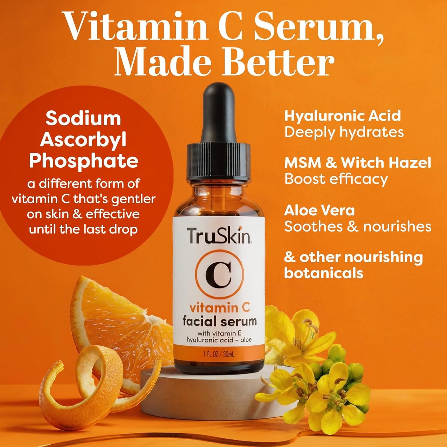 TruSkin Vitamin C Serum - Anti-Aging Face Serum with Hyaluronic Acid & Vitamin E | 2 Fl Oz for All Skin Types