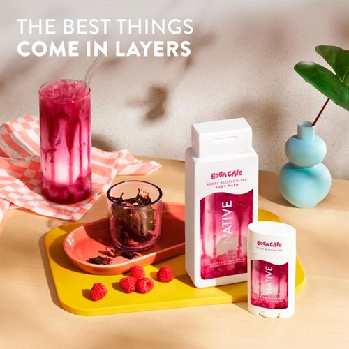 Native Aluminum-Free Deodorant - Limited Edition Berry Blossom Tea | 72-Hour Odor Protection, 75g - Pack of 2