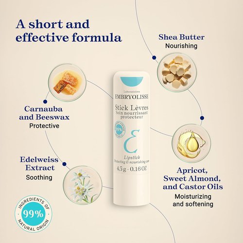 Embryolisse Lip Balm - Hydrating Shea Butter Formula for Chapped Lips | 0.16 oz
