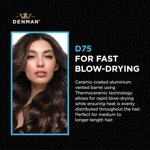 Denman Thermo Ceramic Hourglass Hot Curl Brush - Versatile Hair Curling & Straightening Tool - Gray