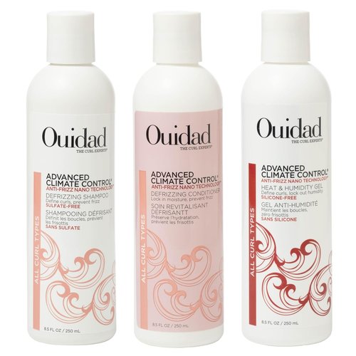 Ouidad Advanced Climate Control Bundle | Shampoo, Conditioner & Gel - 8.5 Fl Oz Each, Anti-Frizz, Sulfate-Free, Moisture Locking